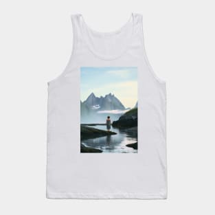 Girl in a Mountain Lake Tank Top